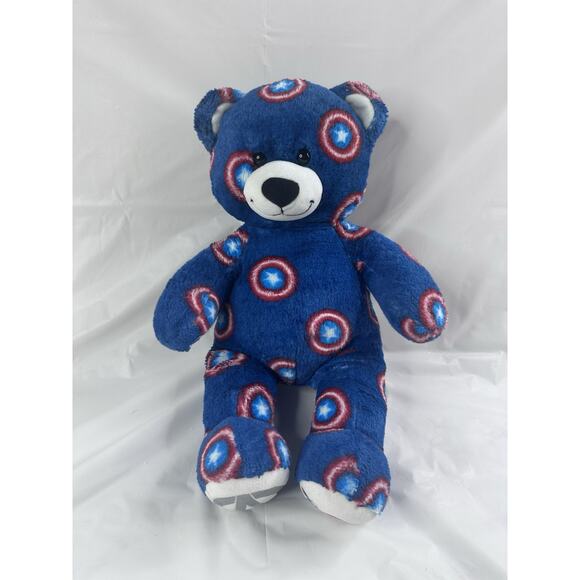 Build A Bear Marvel Avengers 18" Plush Captain America Blue Red Star RETIRED - Picture 1 of 6